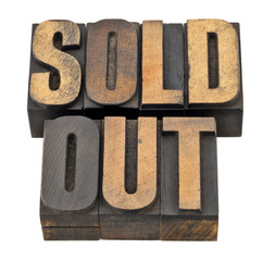 sold out in letterpress type