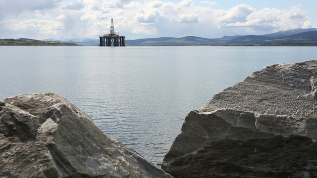 Oil drilling rig at Invergordon, Scotland
