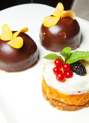 three sweet cakes