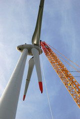 Eolienne et grue