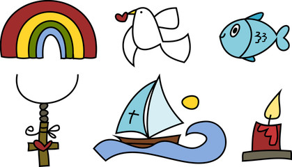 Christliche Symbole für Kinder (z.B. Erstkommunion, etc.)
