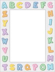 Alphabet Frame, pastel, copy space, school, daycare, education