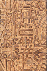 Wooden alphabet and numbers