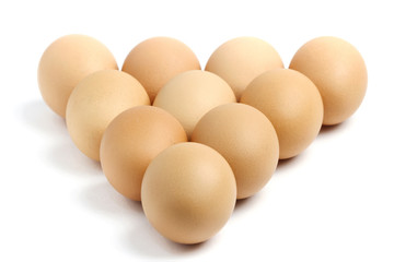 close up of egg on white background