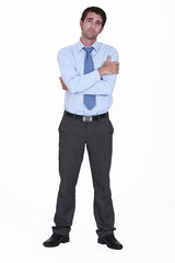 Man in suit with expression of sadness