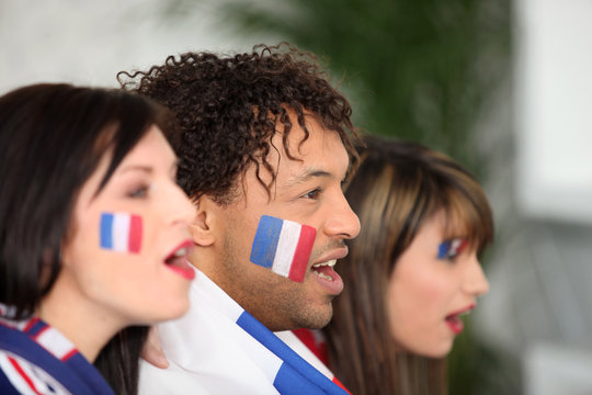French supporters screaming