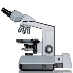 Laboratory microscope isolated on white