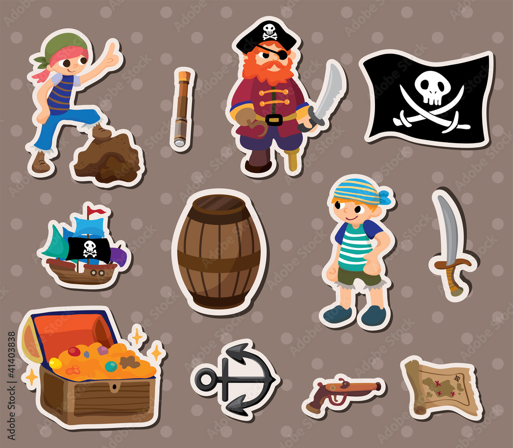 Wall mural pirate stickers