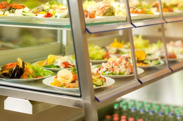 Foto op Plexiglas Cafeteria self service display food fresh salad © CandyBox Images