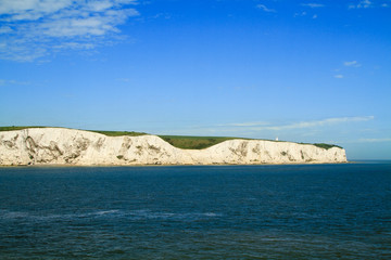 Landscape view of white cliffs of Dover