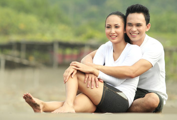 Romantic couple at the beach