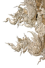 Art of white na-ga on white background , Wat Rong Khun,Chiang Ra