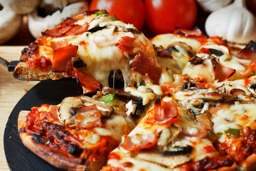 Ham and Mushroom Pizza