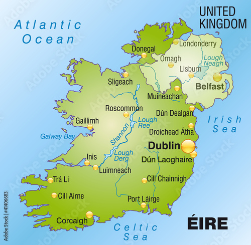"Übersichtskarte von Irland und Nordirland" Stockfotos und lizenzfreie Vektoren auf Fotolia.com 