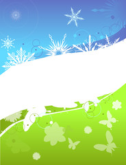 pring and winter background illustration