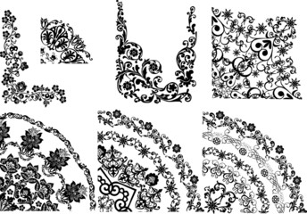 set of quadrant decorations on white background