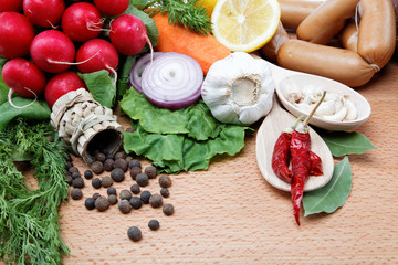 Obraz na płótnie Canvas Healthy food. Fresh vegetables and fruits on a white background.