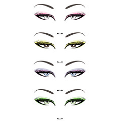 Illustration set female eyes isolated