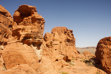 Red Rock Formations Under Blue Sky