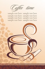 Coffee design with cinnamon  sticks