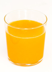 side view of orange juice