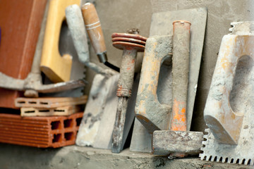Construction mason cement mortar tools