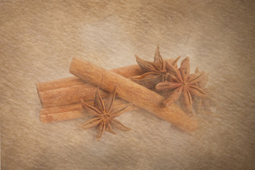 Fototapeta premium star anise and cinnamon