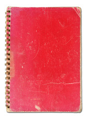 old red cover notebook