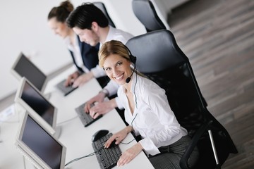 business people group working in customer and helpdesk office