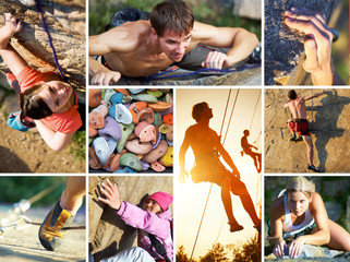 collage of photos of rock climbing © yanlev