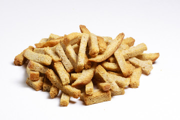 Delicious  rusks on a white background