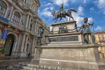 Caval ed Brons monument Piazza Carlo Alberto,, Turin