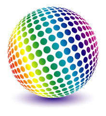 Multicolored globe vector.