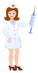 Fototapeta premium The nurse wants to put an injection