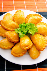 Meat patties in the plate