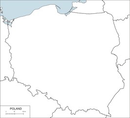 Contour map of Poland
