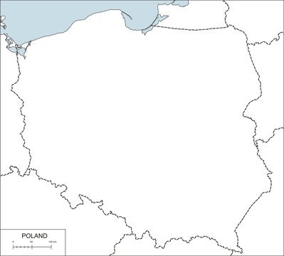 Contour map of Poland