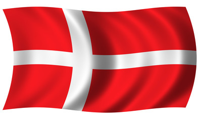 Fototapeta premium flag of denmark in wave