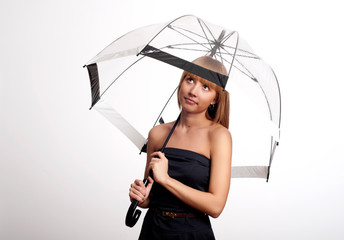 Fototapeta premium woman holding umbrella