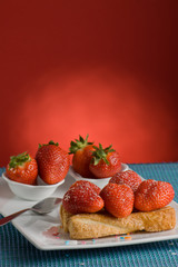 Dessert with strawberries and biscuits