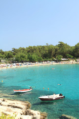 Fototapeta na wymiar Aliki beach , in Thasos island - Greece