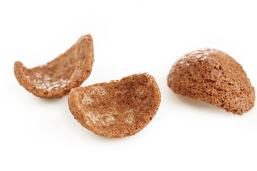 chocolate cereals isolated on white background