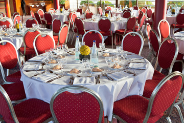 beginning of official dinner in restaurant