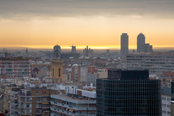 sunset in Barcelona