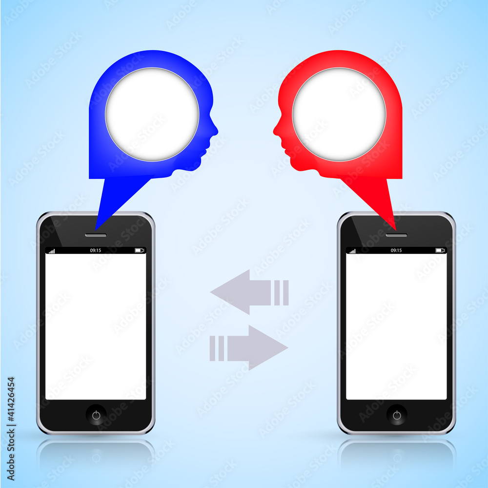Poster vector mobile phone call with place for your text