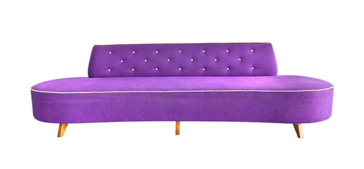 purple sofa isolated with clipping path