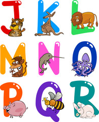 Cartoon Alphabet with Animals