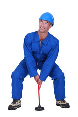 Plumber with plunger