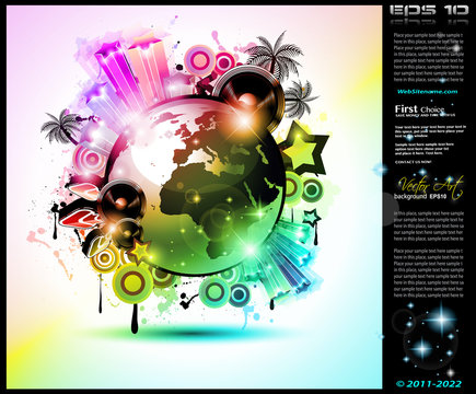 Music Club background for disco dance international event