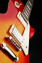 Fotobehang Rood, wit, zwart Electro gitaar